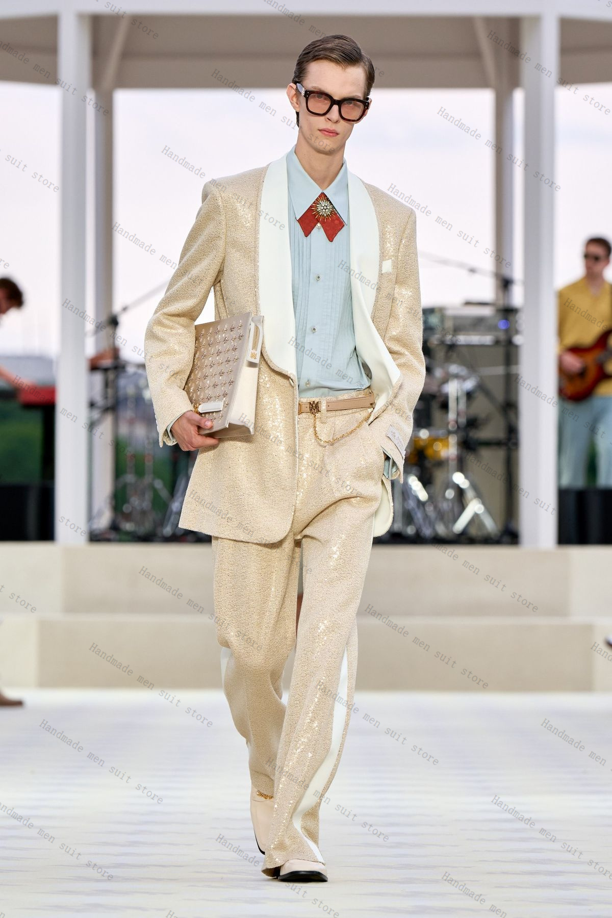 Men Formal Wear Wedding Guest - Мужской костюм с блестками и блестками,