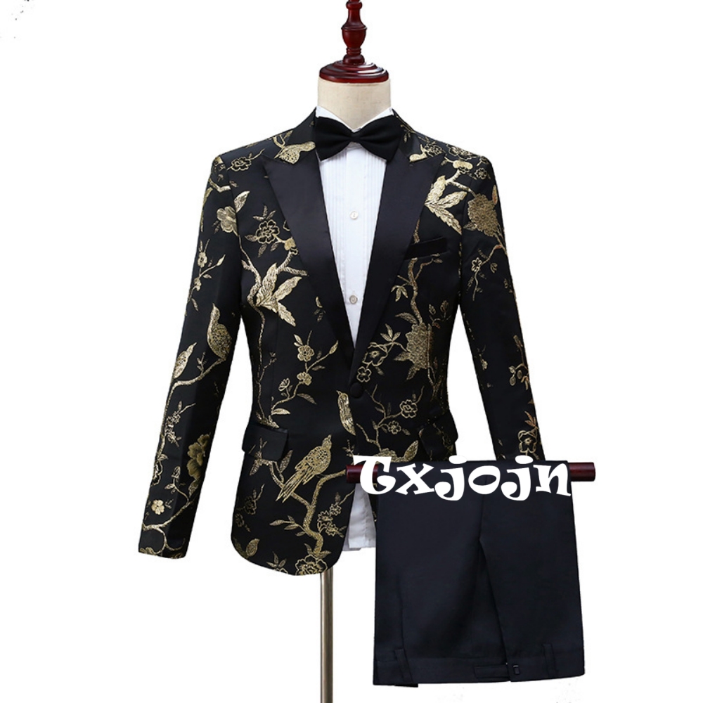 Men Formal Party Wear Outfit - 2026 Новый изысканный жаккардовый костюм, комплект