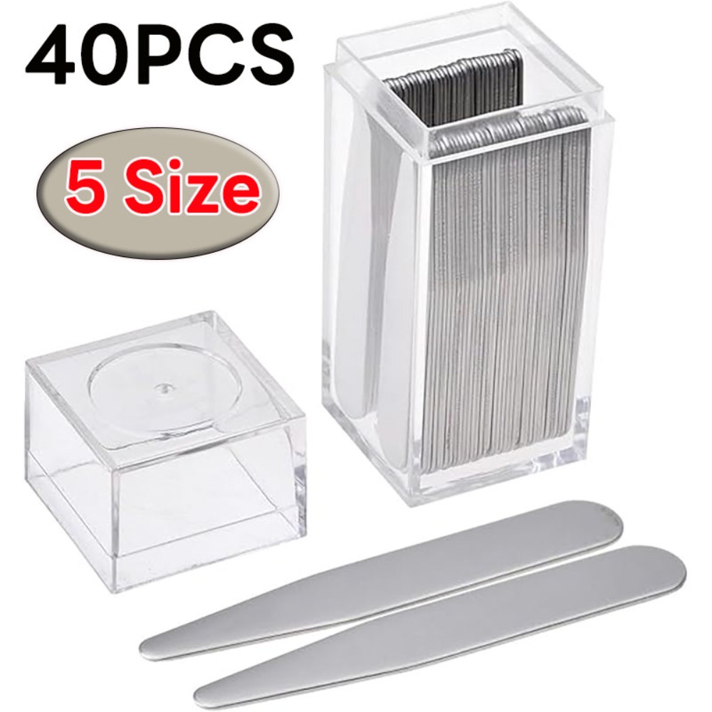 Collar Stay Metal - 40 шт., 2,0 дюйма, 2,2 дюйма,