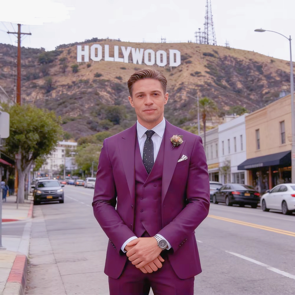 Men Formal Party Wear Outfit - Мужские костюмы из 3 предметов, однотонные,