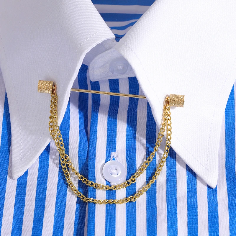 Collar Stay Metal - Мужской воротник с ремешком на спирали,