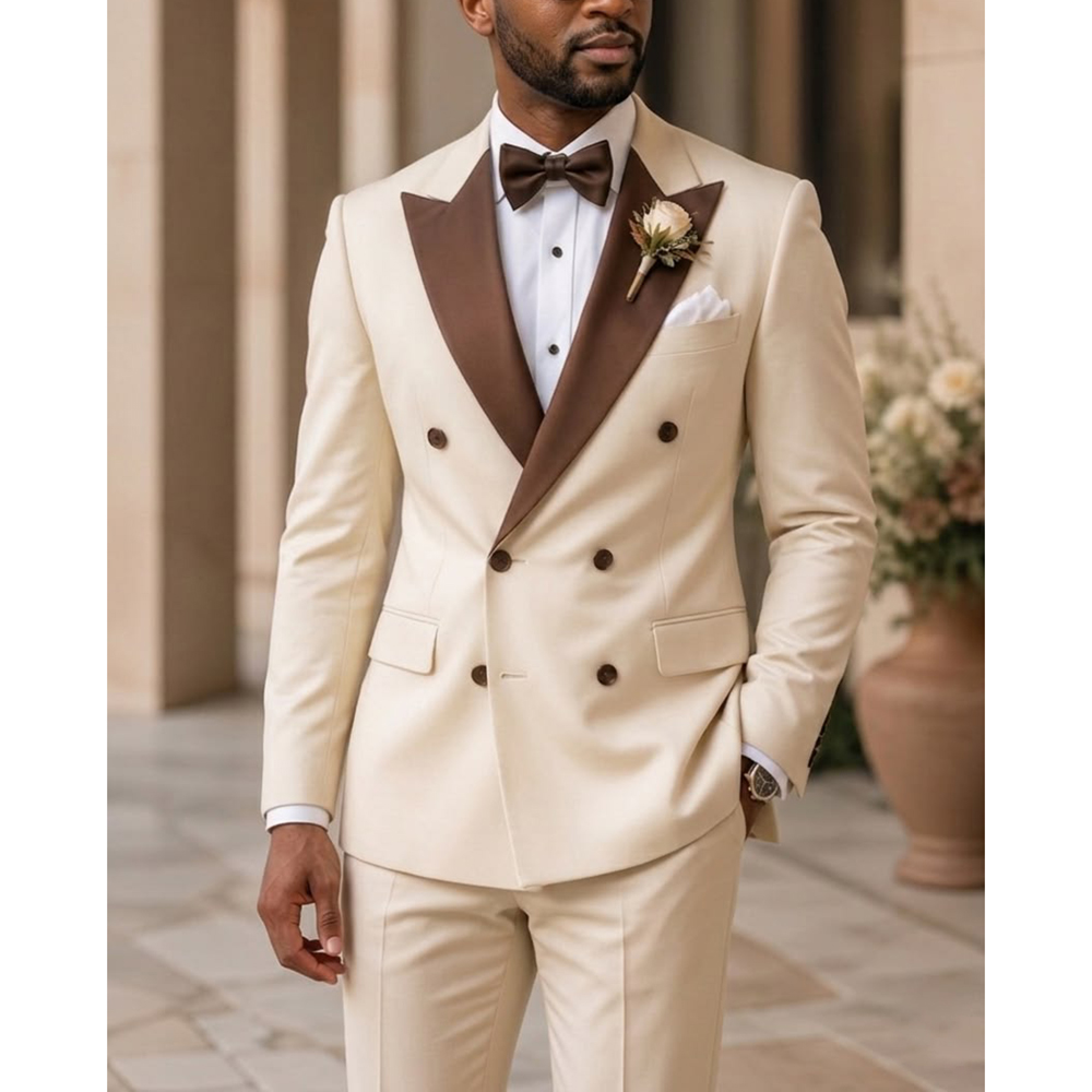 Men Formal Party Wear Outfit - Мужской двубортный смокинг с острыми лацканами,