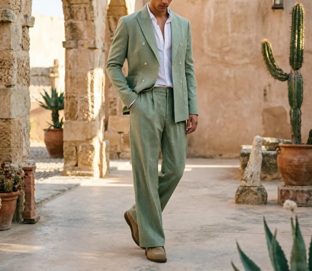 Мужской костюм из льняной ткан – обзор и цена Men Formal Wear Wedding Guest