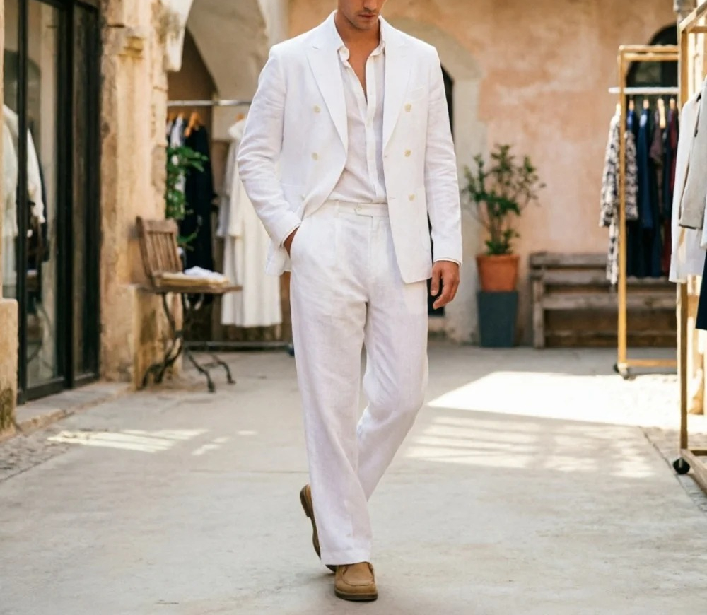 Мужской костюм из льняной ткан – обзор и цена Men Formal Wear Wedding Guest