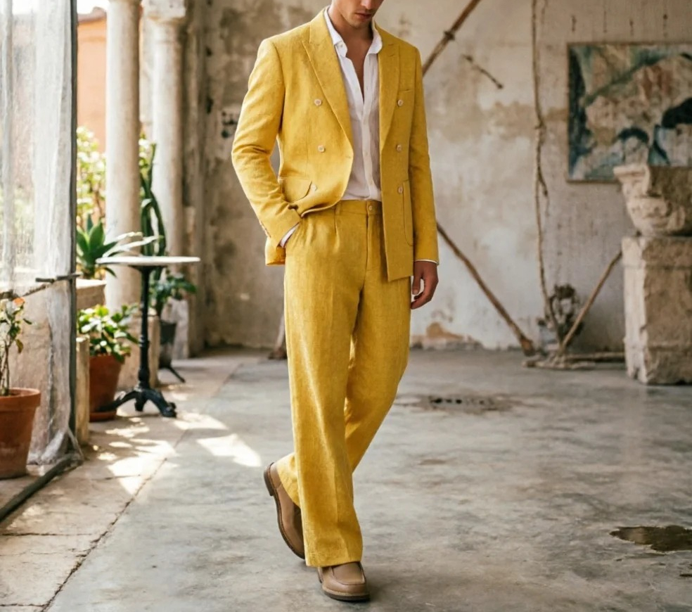 Мужской костюм из льняной ткан – обзор и цена Men Formal Wear Wedding Guest