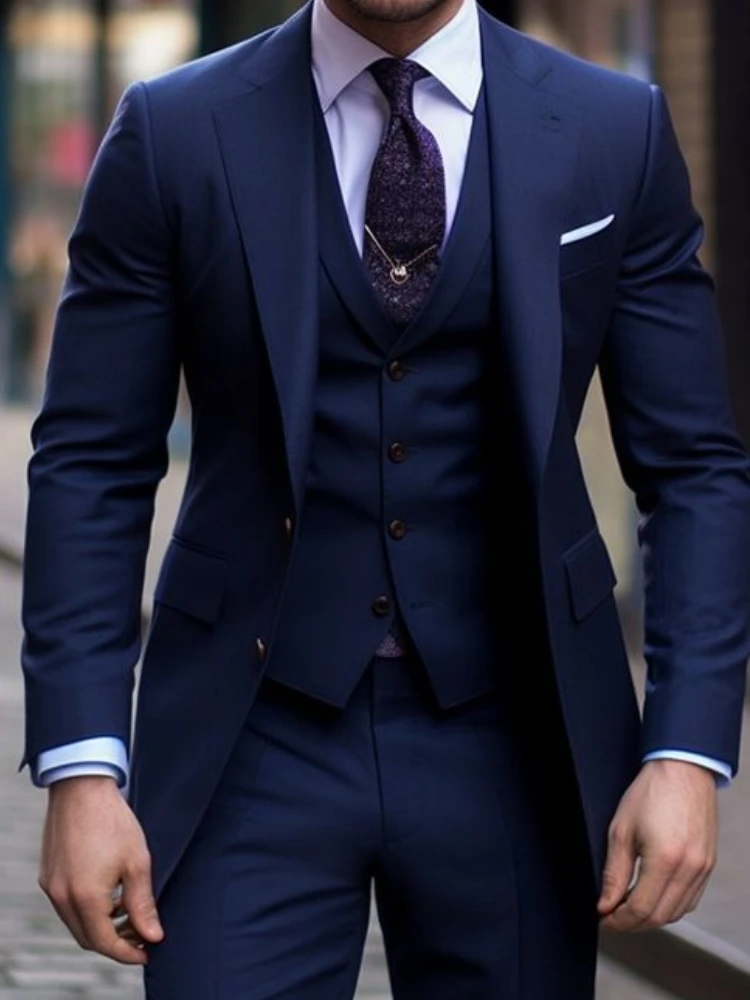 Темно-синий повседневный мужск – обзор и цена Men Formal Wear Wedding