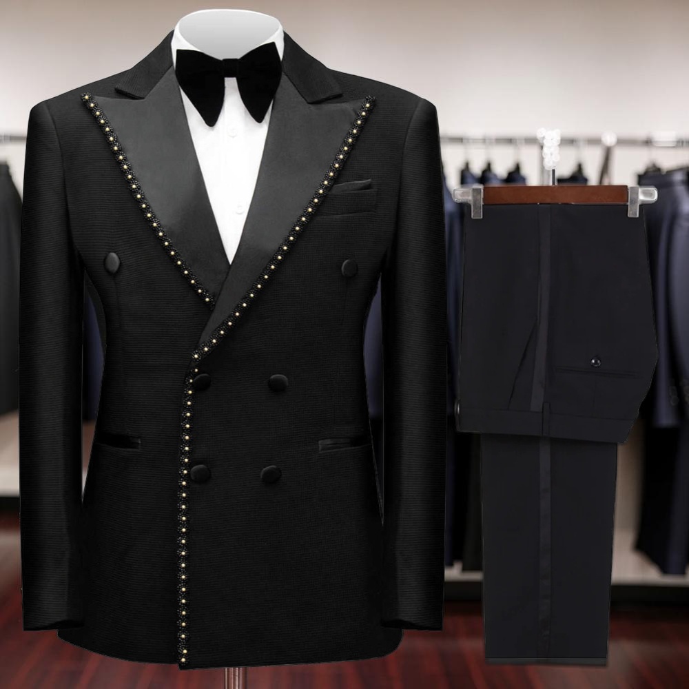 Двубортный мужской костюм с би – обзор и цена Men Formal Wear Wedding