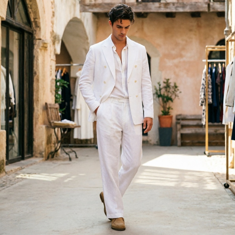 Мужской костюм из льняной ткан – обзор и цена Men Formal Wear Wedding Guest