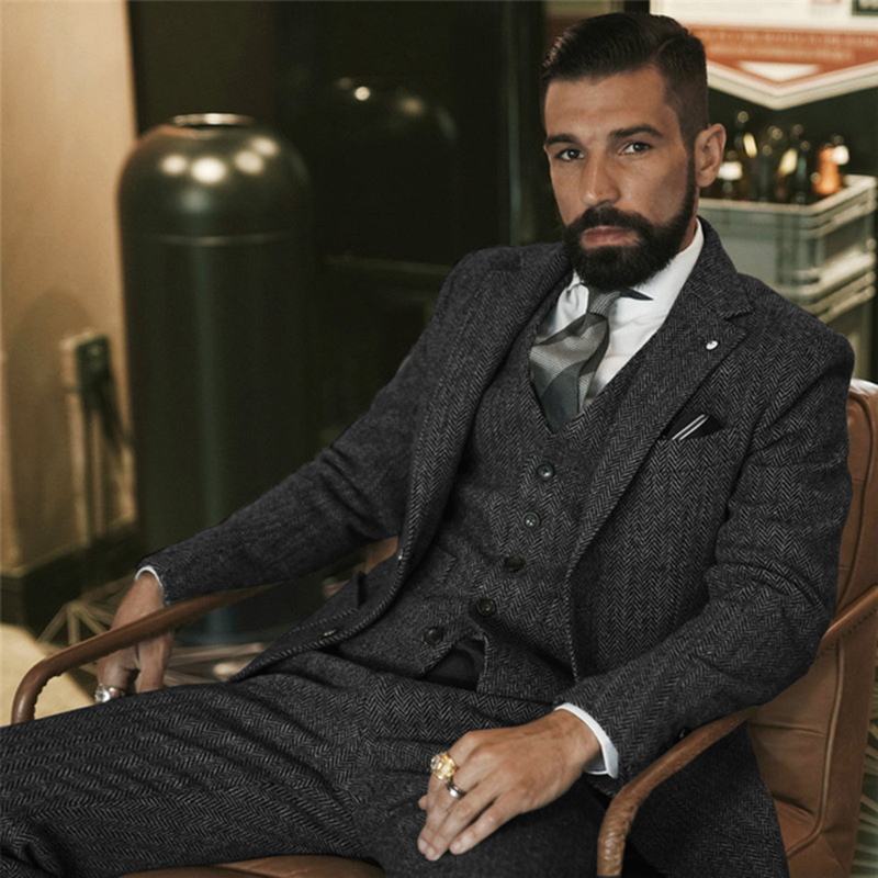 Мужской твидовый костюм в елоч – обзор и цена Men Formal Wear Wedding